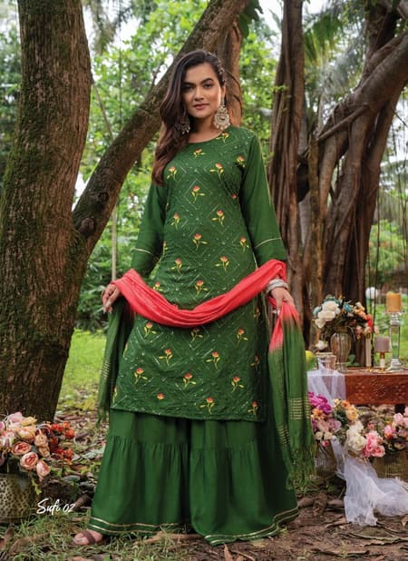 Wanna Sufi Fancy Festive Wear Wholesale Sharara Suit Catalog
